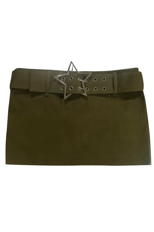 Amber Olive Stretch Mini Skort