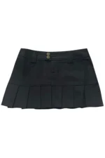 Drew Black Pleated Mini Skirt