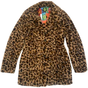 Mary Leopard Print Faux Fur Coat