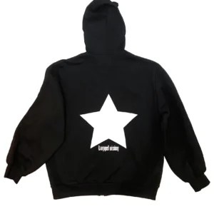 Star Logo Zip-Up Oversized Hoodie