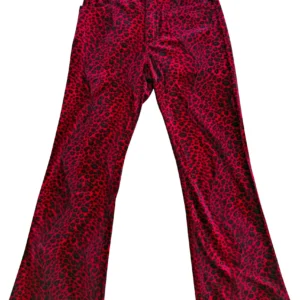 Vivian Red Cheetah Faux Fur Pants