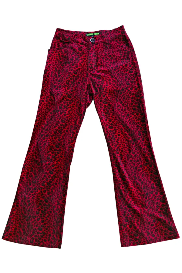 Vivian Red Cheetah Faux Fur Pants