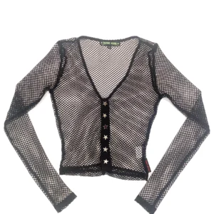 Bryce Black Fishnet Cropped Cardi