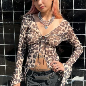 Everything Leopard Flutter Mesh Top