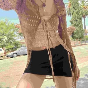 Tan Tie-Front Cardi